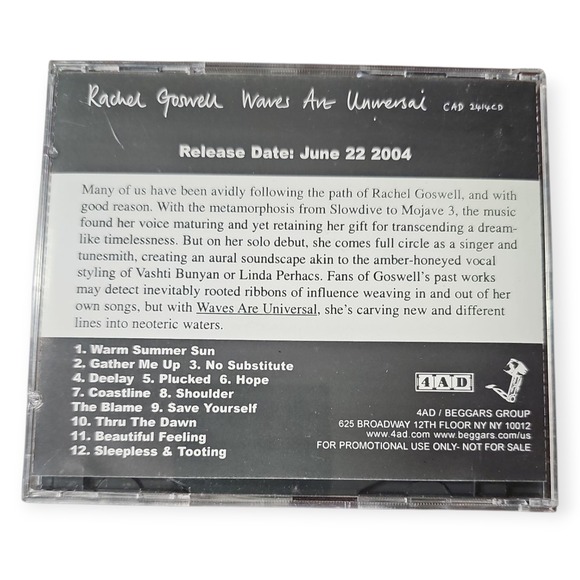 Rachel Goswell‎ – Waves Are Universal [2004 Promotional CD] - Picture 2 of 2